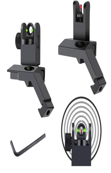 

magorui 45 degree flipup fiber optics iron sights low profile front and rear sights with red and green dots fit picatinnycx1969193