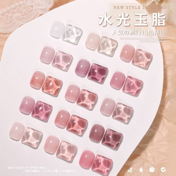 

nail gel ice opal jelly translucent polish nude pink purple lacquer uv led vanish matte base hybrid soak off manicure 230704, Red;pink