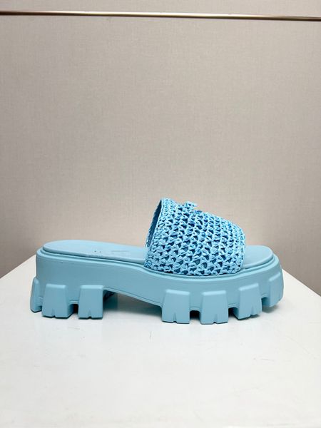 

designer sandals summer fashion slippers thick bottom chunky rubber slides platform alphabet lady bright leather 0702, Black