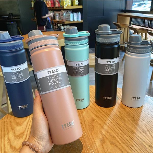 

jeans portable insulation thermos bottle double walled vacuum flasks keeps & cold stainless steel water bottle sport thermal mug, Blue