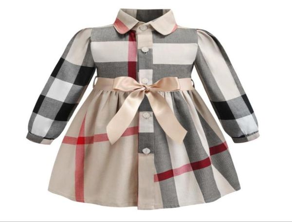 

toddler baby girls plaid princess dress kids lapel button down slim plaid skirt aline skirt cotton girls dress1883403, Red;yellow
