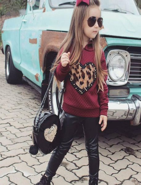 

6m5y toddler baby kid girl clothes set love heart pearl long sleeve t shirt pants outfits children girls costumes autumn winter6729981, White