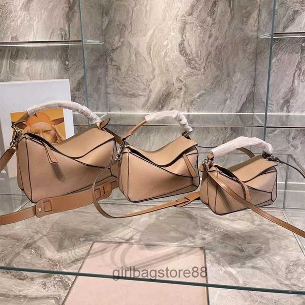 

designer puzzle spain bags girl loewsbag lady bag family women's summer popular leather star style geometric handheld spliced commuter