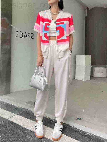 

two piece dress designer chan home 2023 new summer women's sets fashion trousers womens grade leisure sports suit birthday mother', White