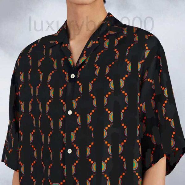 

men's casual shirts designer summer trend versatile full print men's women's printed comfortable loose fitting short sleeved, White;black