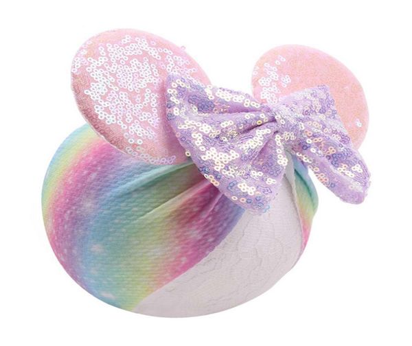 

28 styles christmas cartoon sequined mouse ear headband sequins bow hair accessories bowknot hairbands hair bows baby hairband kjy9391660, Slivery;white