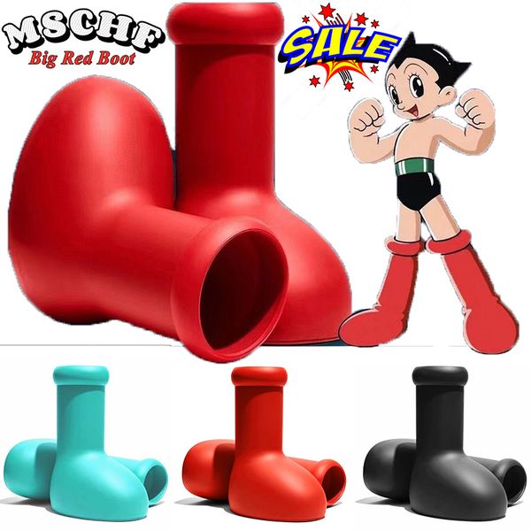 

detachable designer mschf rain boots men women for big red boot eve rubber astro boy reps over the knee booties cartoon shoes thick bottom w, Black