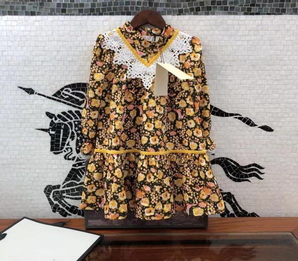 

desginer baby clothing21 spring new children039s long sleeve floral princess dress fresh high end children039s dress for gir4086480, Red;yellow