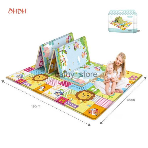 

mats 100*180cm baby play mat foldable children carpet double-sided pattern kid room carpet educational activity surface easy to carry x0704
