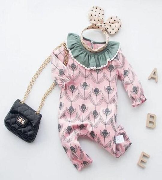 

baby kids clothes romper long sleeve flower print romper clothes 100 cotton girl rompers 02t5683495, Blue