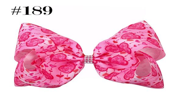 

5pcs 8inch valentine039s days boutique hair bows with alligator clip jojo big love heart big clips accessories5271022, Slivery;white