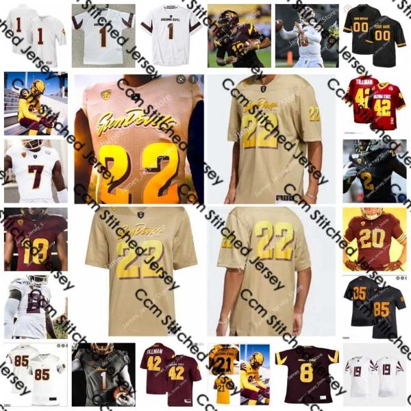 

custom custom asu arizona state sun devils football jersey elijhah badger bunkley-shelton jalin conyers chase lucas tommi hill banks tyler t, Black
