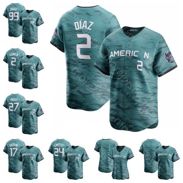 

2023 asg jersey bautista cano castillo clase gerrit cole eovaldi gausman gray jansen lorenzen mcclanahan valdez perez bo bichette merrifield, Blue;black