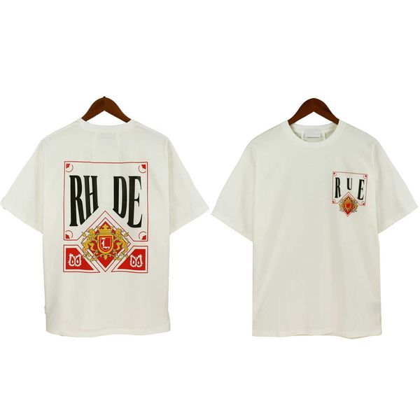 

mens summer t-shirts womens rhuds designers for men letter polos embroidery tshirts clothing short sleeved tshirt large tees apparel2023, White;black