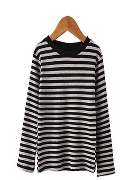 

2019 autumn winter new style children fashion long sleeve the girl stripe thick paragraph the wear style tshirt1683542, White;black