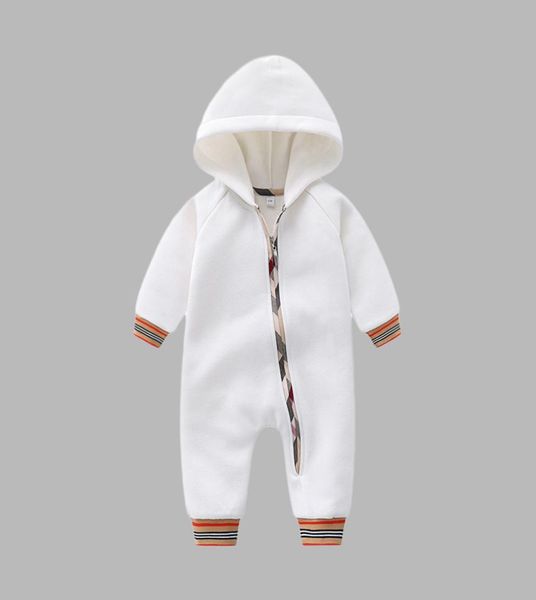 

kids designer rompers autumn winter newborn fleece thickening sweater baby boy girl long sleeve cotton clothes hooded 7463120, Blue