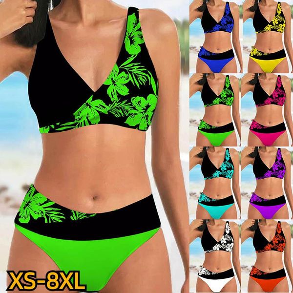

dresses 2023 new two piece bikini set swim suit printing swimwear female summer bathing suit female swimsuit women bikini xs8xl, White;black