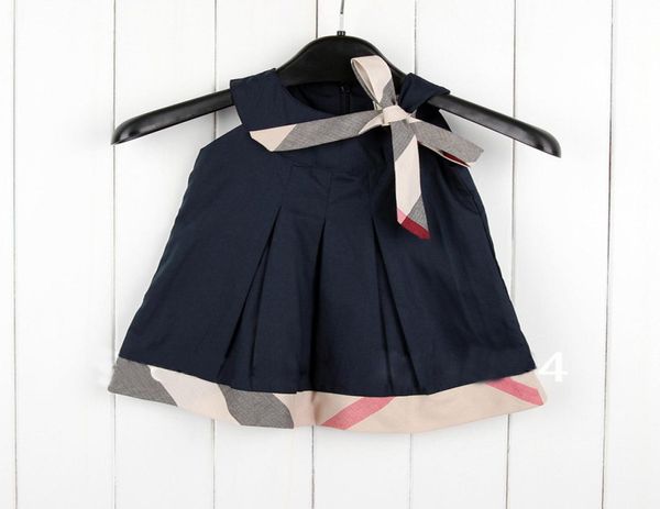 

ins selling 5 colors 2019 new arrival summer girls sleeveless dress cotton baby kids plaid bow dress 4166518, Red;yellow