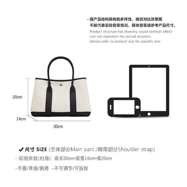 

designer herbags mas s tote bags garden party premium new bag leather cowhide contrast color handbag large capacity commuter canvas for wome