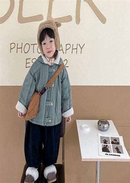 

autumn and winter new children039s small lapel cotton padded clothes korean version boys039 baby thick hooded coat4288134, Blue;gray