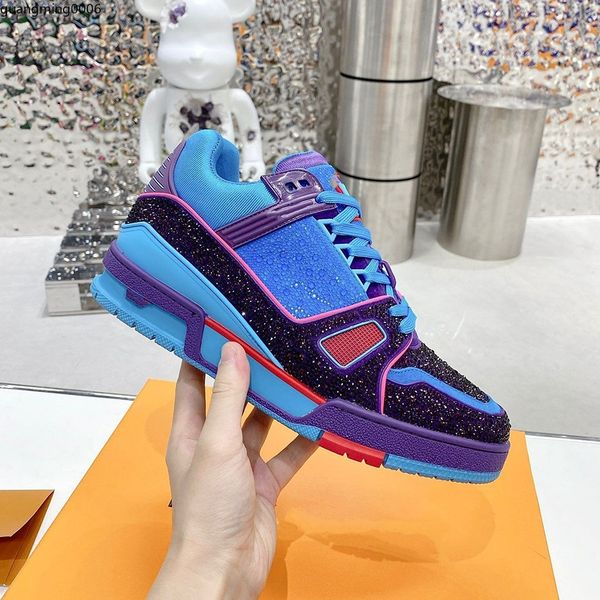 

designer fashion trainer sneaker intage casual shoes virgils alligator-embossed black grey brown white green calf leather french ablohs mens, Red;white