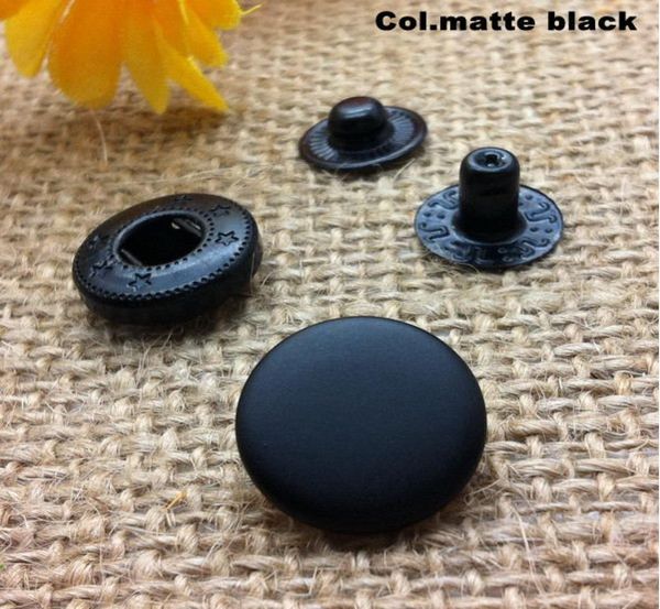 

30 setspack matte black round metal snap button no sewing press studs fastener leathercraft clothes bags shoe 7122082, Blike;white
