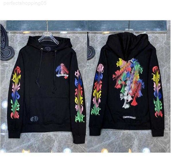 

designer mens hoodies chrome winter sweatshirts heart hoodie ch long sleeve jacket loose coat hooded hoody men woman hip hop chromees hearts, Black