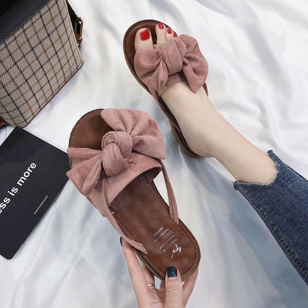

slippers summer fashion elegant women slippers flip flops bow outdoor sports beach comfortable solid color sandals women flat 230703, Black