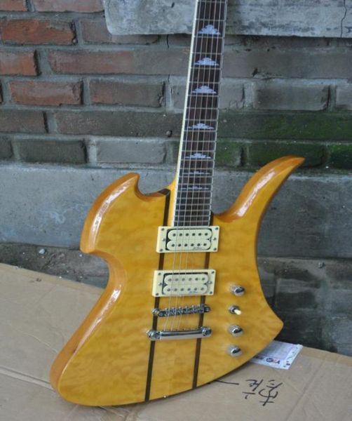 

new custom rich mockingbird special electric guitar neck thru body yellow burst colour chinese guitar factory outlet9836718