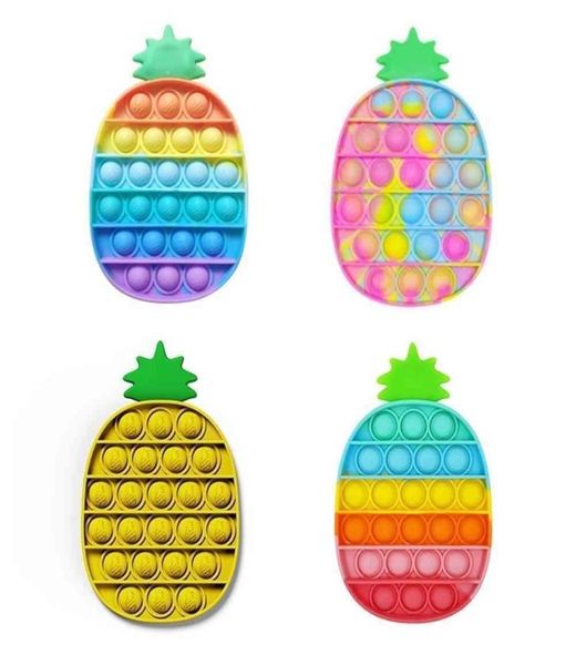 

rainbow multi colors toys stress relief camouflage pineapple sensory push bubble children educational toy decompression toy g551mh75360784