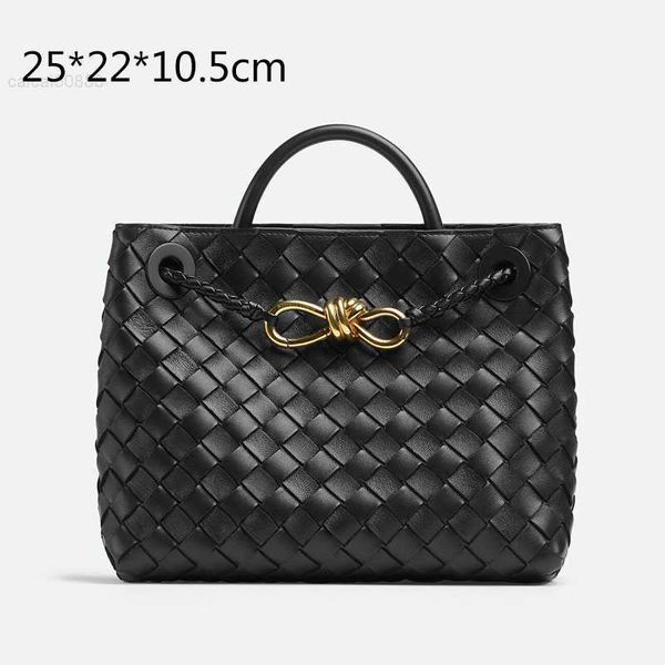 

andiamo small handbag large capacity tote bag shopping bags fashion knitting cowhide genuine leather plain women hobo shoulder bags interior