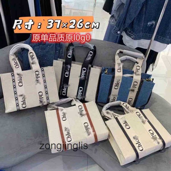 

totes woody evening woody canvas 2023 cloe tote bag designer bags tote shopping spring summer handbag retro large capacity female 5iin
