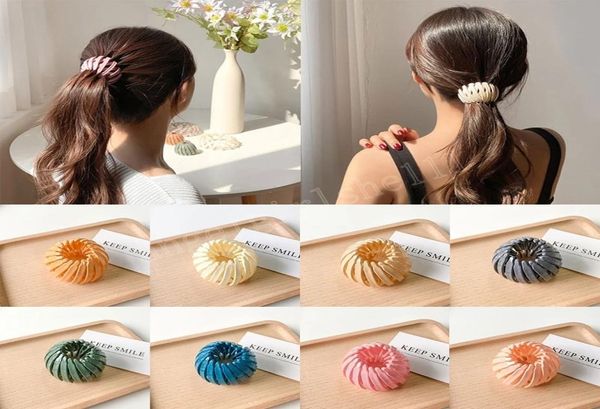 

fashion women bun hair claw horsetail buckle hair clip bird nest expanding barrettes female ponytail hair accessories3624026, Slivery;white
