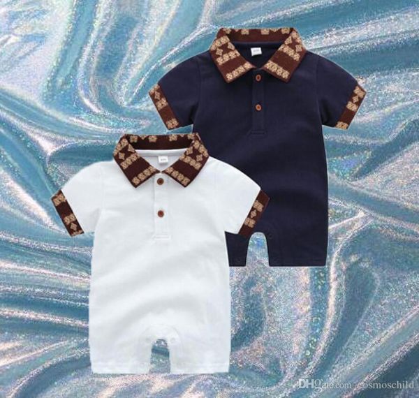 

designers 2021 toddler kids infant jumpsuit baby boys girls romper cloth playsuit outfits children clothes short sleeve cotton cov9329250, Blue