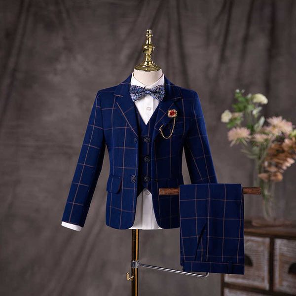 

suits flower boys wedding suit children birhtday pgraph dress kids fromal blazer set school child graduation performance costumehkd230704, Black