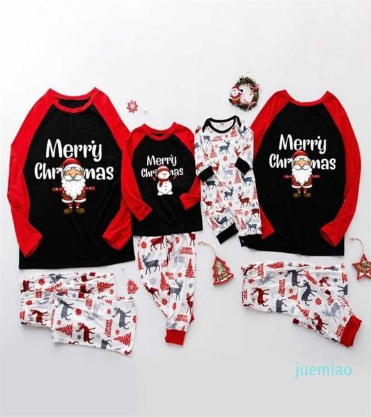 

christmas family matching pajamas set xmas santa stitching kid pyjamas clothing baby jumpsuit clothes 2111021087537, Blue