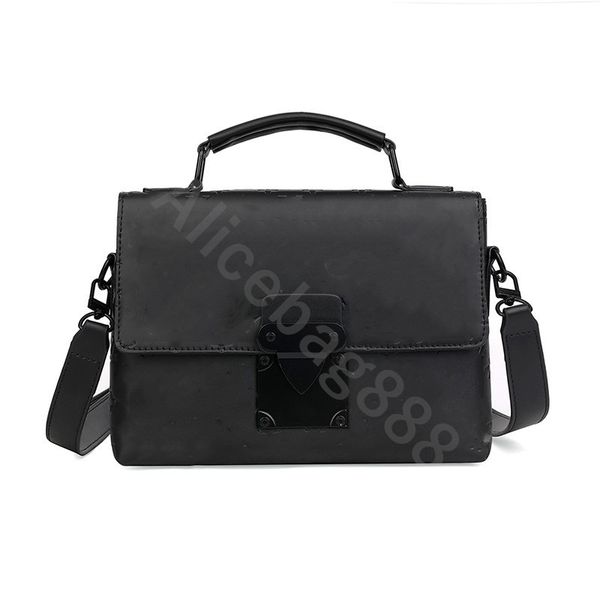 

luxury briefcases for men pu leather handbags big capacity print logo black flower shoulder bags soft leather men business bag designer tote