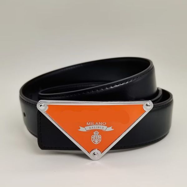 

designer belt men belt for women designer belts 3.5cm width brand luxury belts triangle buckle fashion belt genuine leather belt simon belt, Black;brown