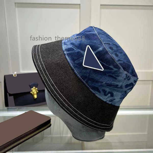 

luxury designer bucket hat men's and women's fashionable cowboy hat european style sunshade hat, Blue;gray