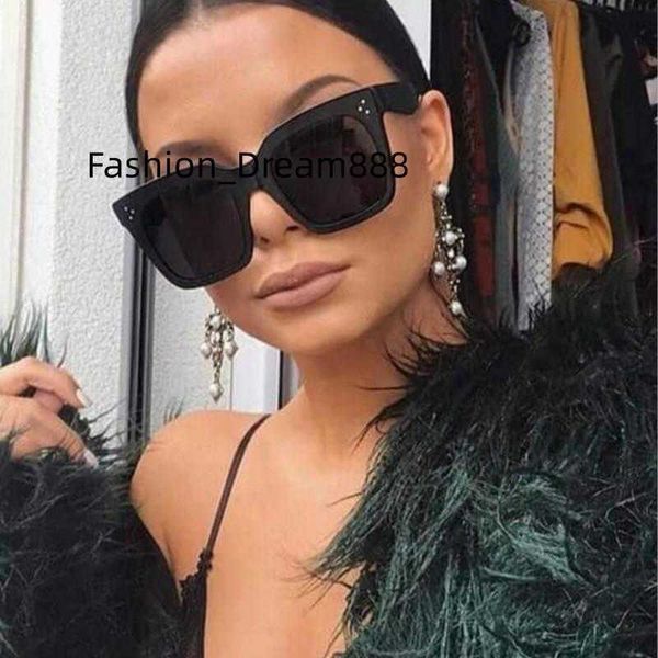 

black clear oversized square sunglasses women gradient summer style classic sun glasses female big, White;black