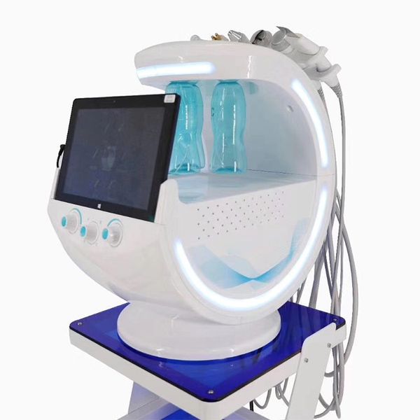 

hydro facial machine 7 in 1 with skin analyzer function powerful deep skin clean care machine, Black;white