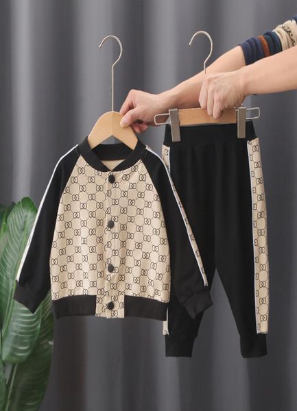 

05yrs boys sets spring autumn baby kids sets cotton sport boy tracksuits kids suits long sleeve t shirtpants 2 pcs suit7488872, White