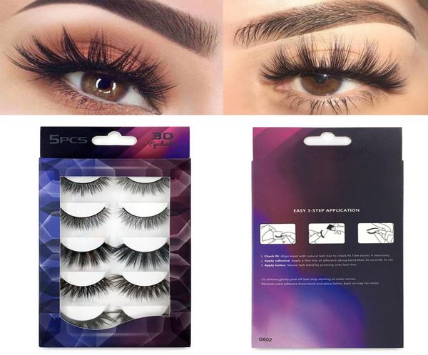 

5 pairs lashes 3d mink hair false eyelashes natural long thick eye lashes wispy fluppy makeup beauty eyelash extension tools9592958
