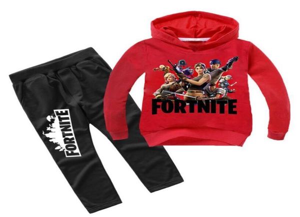 

kids boys girls cool fashion 2 piece hoodeds coatsports pants tracksuits sets 310years children clothing j1905133918384, White