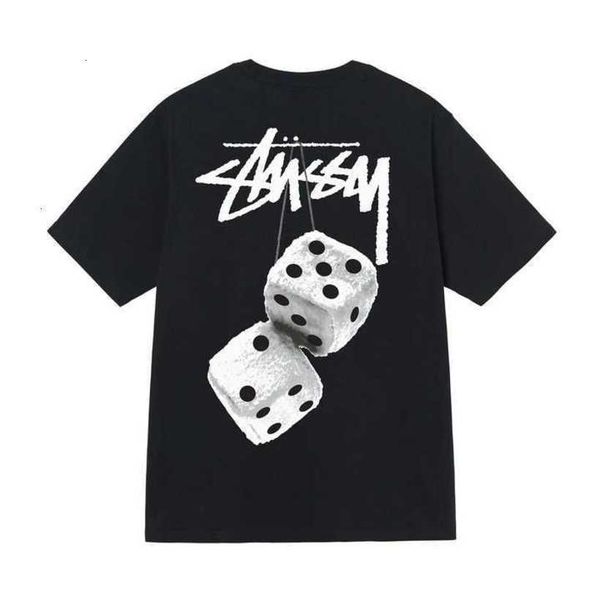 

mens casual ice cream t shirt stussys shirts dice printed tees comfortable loose breathable high streetwear oversized style t-shirt 6xqw, White;black