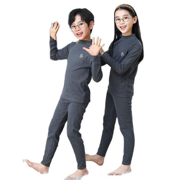 

clothing sets children s thermal underwear set autumn and winter thick boy girls traceless baby clothes warm soft sleep wear 230704, White