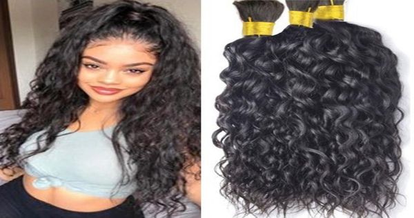

brazilian water wave human hair bulk for braiding unprocessed hair natural black bulks3886499