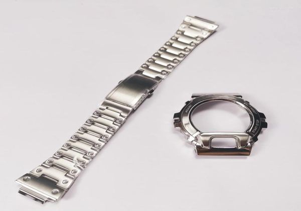 

watch bands gw6900 stainless steel watchband and bezel for gw6900 metal band strap bracelet case cover with tools screws8560219, Black;brown