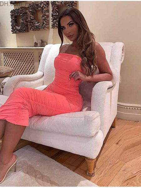 

casual dresses asia 2 layers white summer dress women elegant straps ruched maxi pink long es party night robe z230705, Black;gray