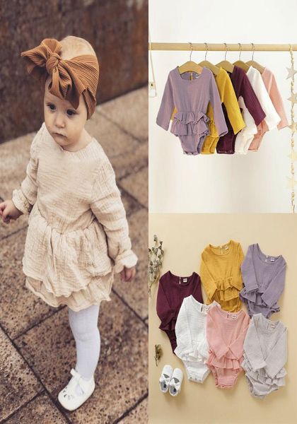 

baby girl cotton romper newborn infant baby girl clothes long sleeve romper cottonlinen jumpsuit princess fall new born outfits2962817, Blue